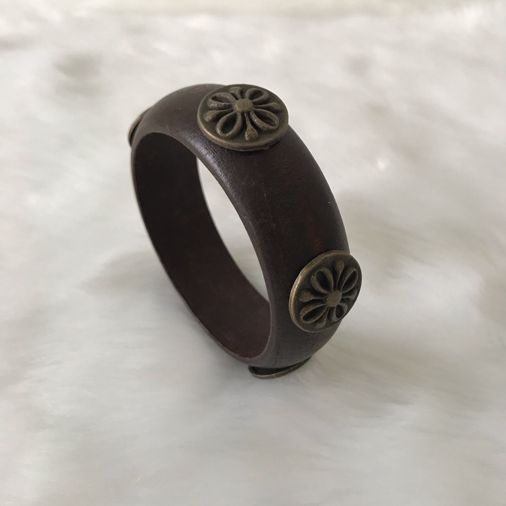 Mexican dark brown wooden bangle